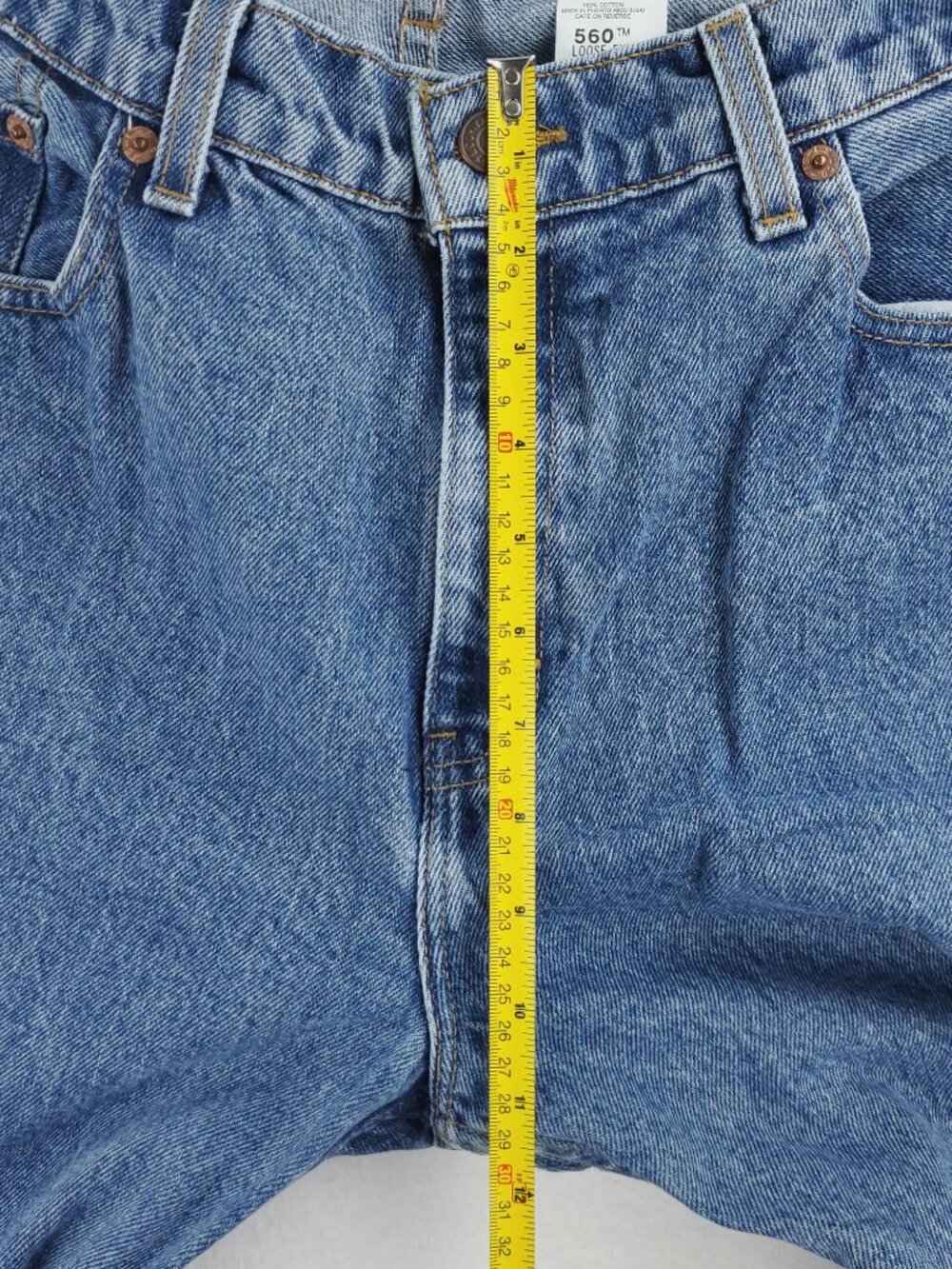 Levi's 560 Jeans Vintage 90s Denim Loose Fit Straight Leg "13 JR. S" 32x30 - Picture 8 of 10